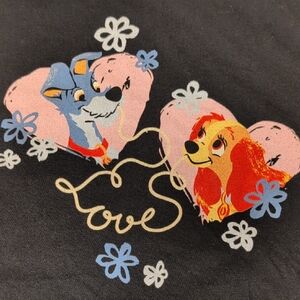 ❤️ Lady And The Tramp Love T Shirt Disney XL 💯 Cotton